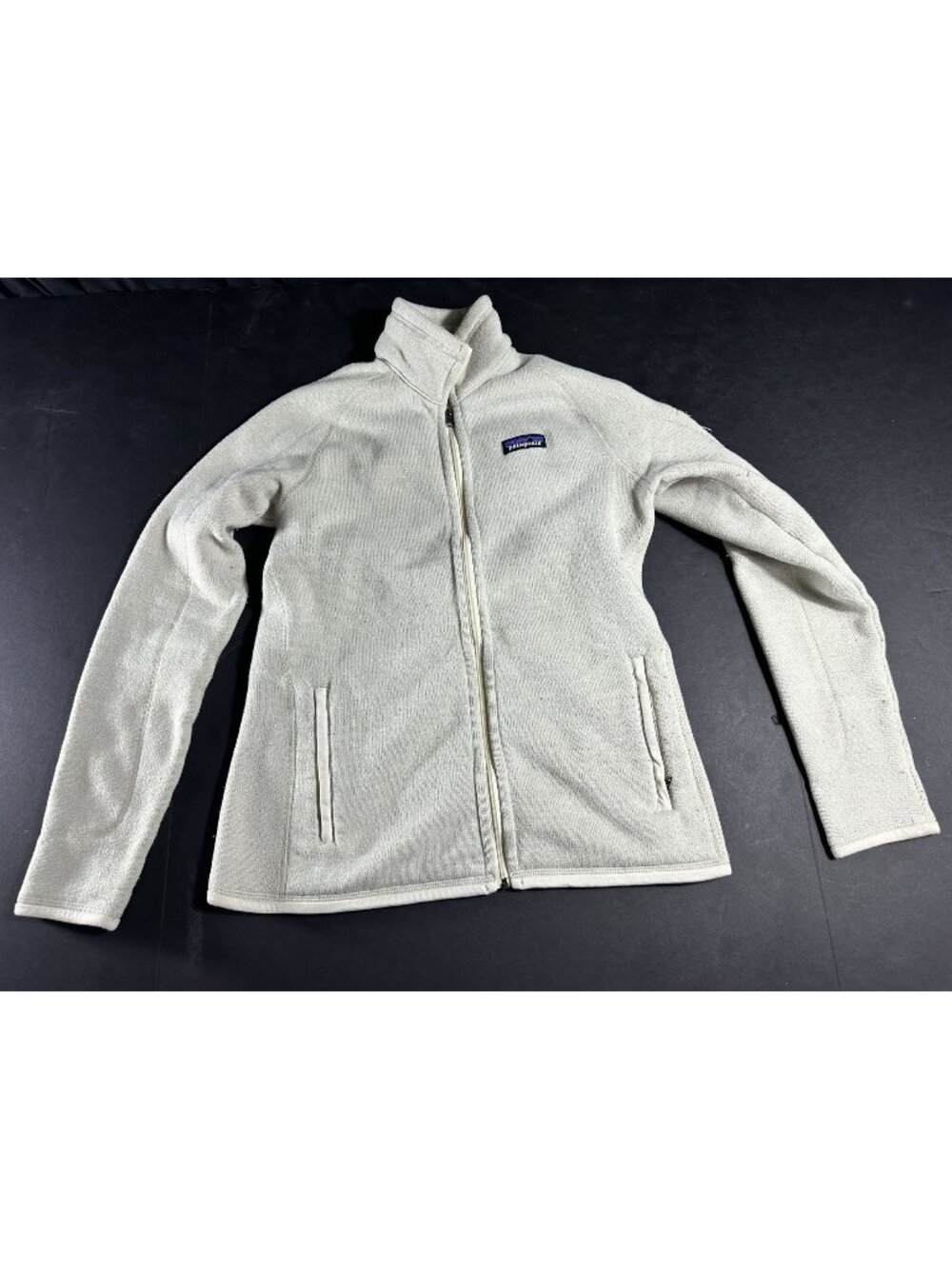Patagonia Womens Small Cream Full-Zip Knit Jacket With Pockets Made In Thailand